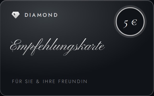 Empfehlungskarte von DIAMOND nails by Lisa – je 5 € für Sie und Ihre Freundin
